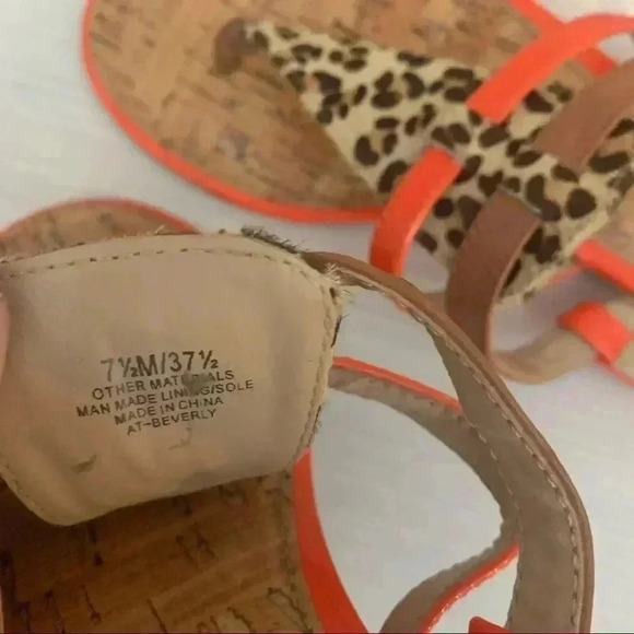 Arturo Chiang Orange and Leopard Sandals - Picture 10 of 12